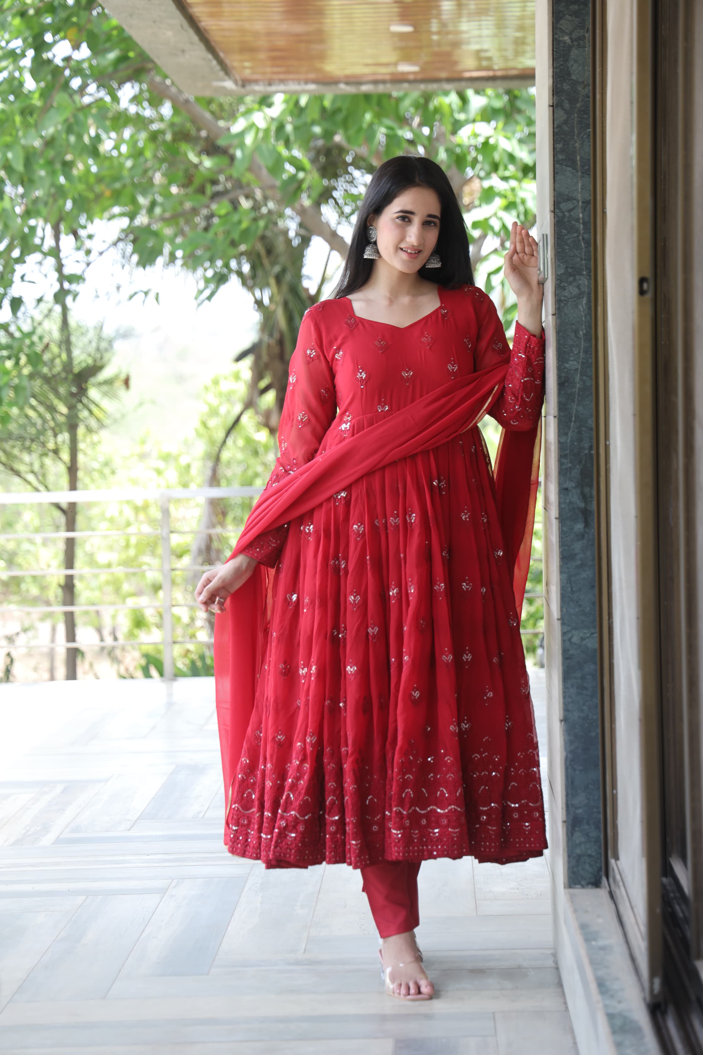Elegant Georgette Embroidered Kurta Sets