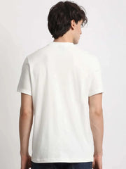Midnight Branches Shirt – Abstract White Vein Print on Deep Blue Canvas